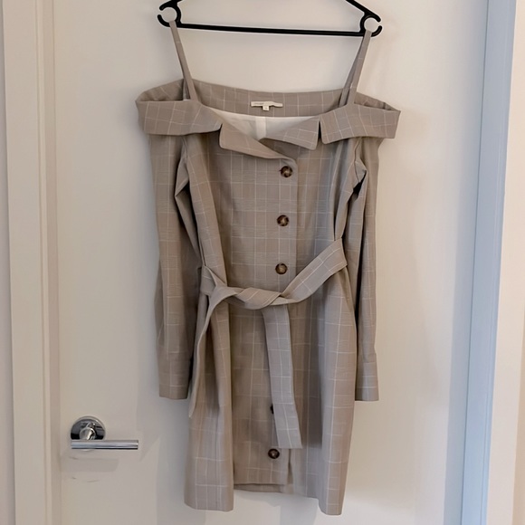 MAJE BEIGE REDWAN PLAID DRESS - Picture 5 of 7